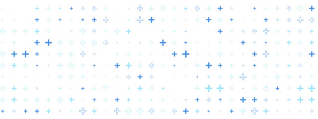 abstract background with blue plus signs in medical style. seamless pattern ideal for healthcare, ph