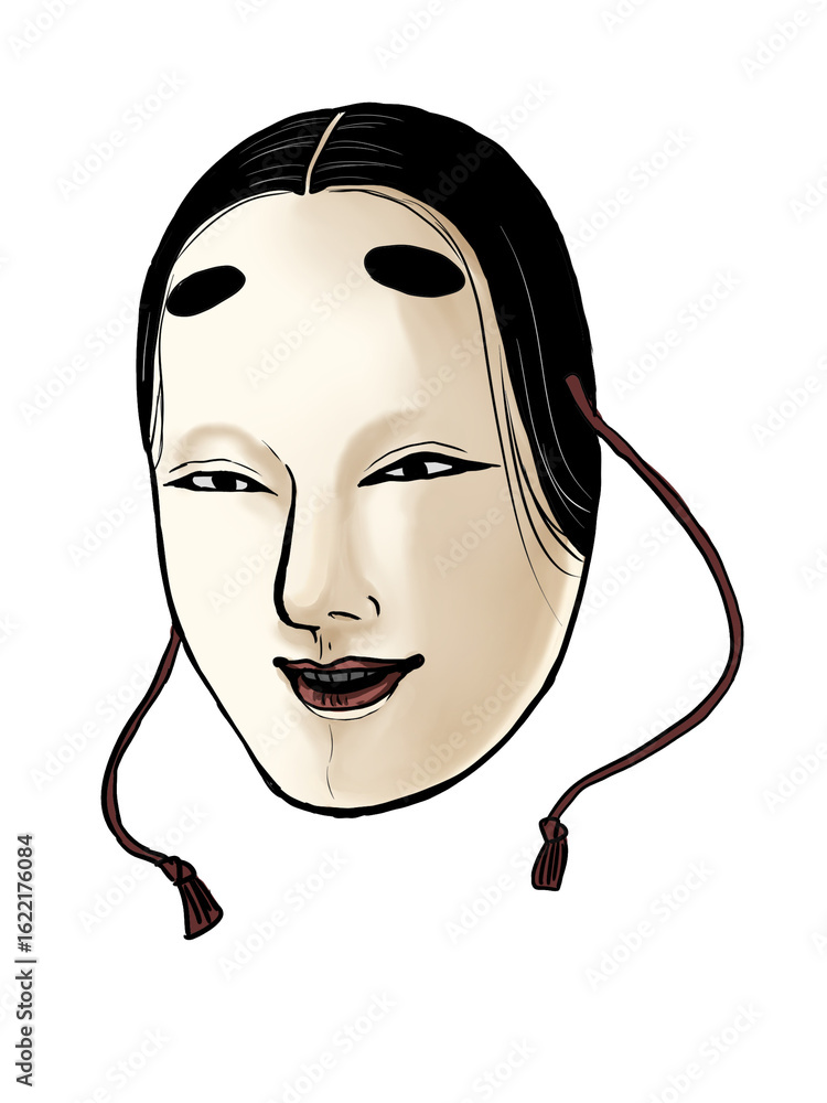 万媚の能面Stock Illustration | Adobe Stock
