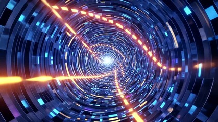 Wall Mural - abstract visualization of a swirling vortex of vibrant colors and light beams in a digital space