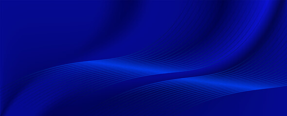 Wall Mural - Modern abstract blue background with diagonal line. Simple graphic design element. Futuristic concept. Horizontal banner template with space for your text. Vector