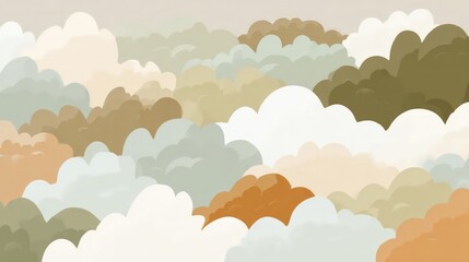 Wall Mural - Abstract Pastel Cloudscape Digital Art