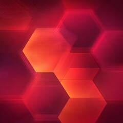 Wall Mural - Abstract Geometric Pattern With Hexagons In Red And Orange Colors