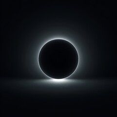 Wall Mural - black circle with glowing halo on dark background