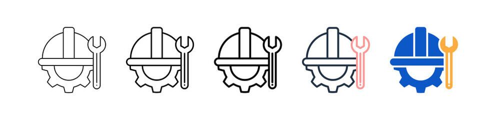 Engineering different style icons set vector illustration. 