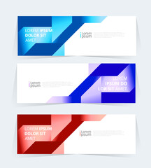 Wall Mural - geometric banner design with vector presentation template.