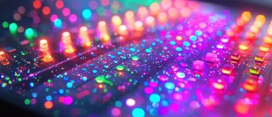 Wall Mural - colorful lights and switches. ai.