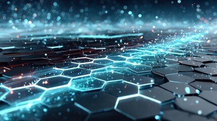 Abstract futuristic honeycomb grid