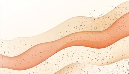 Wall Mural - stunning abstract wavy layers in earthy terracotta and sandy beige tones for modern art decor