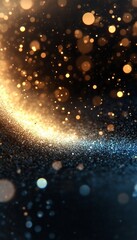 Wall Mural - Luminous Glittering Celebration Background with Abstract Swirls, Sparkles, and Bokeh Orbs Effect