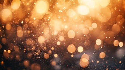 Wall Mural - abstract blurred bokeh lights background with twinkling glitter and warm illuminating effect