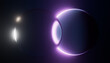 © Rendara Studio - Purple Neon and glass Circles Abstract 3D