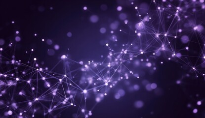 Abstract network of purple glowing points and lines against a dark background