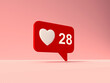 © Westend61 - 3D rendering of a social media like notification with heart symbol