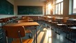 © junet - Sunlit Classroom, Empty and Serene