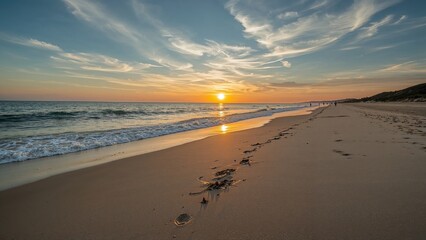 Wall Mural - Evening glow over the shore