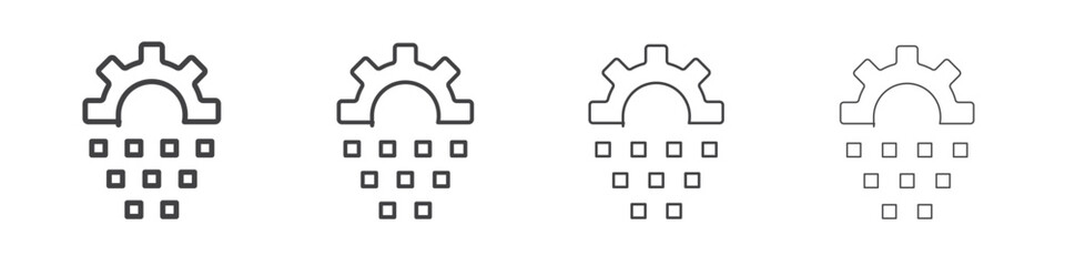 Digital transformation icon vector collection, illustration logo template in trendy thin line editable strokes style.
