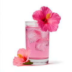 Wall Mural - Glass of hibiscus flower beverage