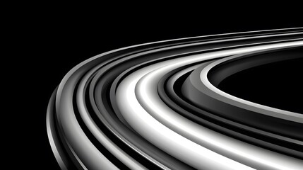 Wall Mural - the image has a monochromatic and captivating pattern of sleek, curved lines and bands in shades of 