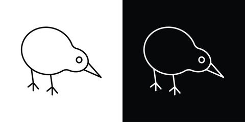 Kiwi bird icon vector logo outline. thin line symbols