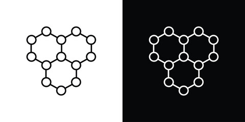 Graphene icon vector logo outline. thin line symbols