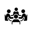 © 汰一 藤澤 - Meeting and team discussion pictogram - Business conference collaboration group work icon for corporate presentation