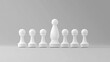 © sablengjago - White chess pawns and queen on grey background.