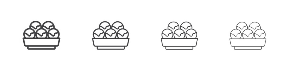 Takoyaki icon concept Linear Pictogram. Simple element illustration.