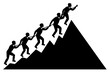 © Muhammad - Teamwork and support helping a person climb a mountain silhouette