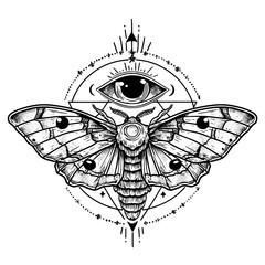 A modern abstract illustration featuring a hand-drawn bohemian butterfly silhouette in a simple style, complete with a logo element, isolated on a white background for a feminine branding concept