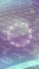 Wall Mural - animation of scope scanning, binary coding and data processing on screens