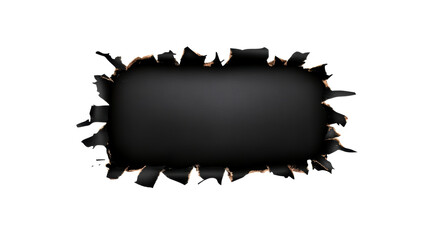 Wall Mural - torn black paper effect with transparent background for design use