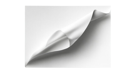 Wall Mural - curled white paper with smooth texture on clear background