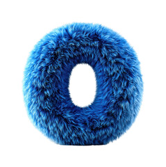 Furry blue decorative object product vibrant environment isolated on transparent background, png