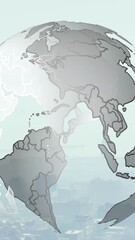 Wall Mural - animation of spinning globe over cityscape