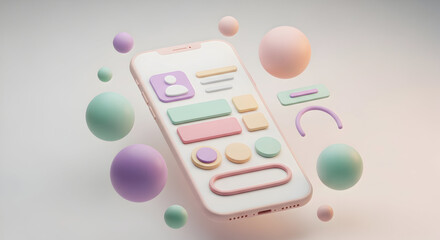 Mobile App UI Design Pastel Color Scheme User Interface