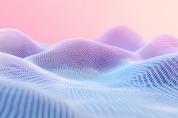 Wall Mural - Abstract Pastel Wave Mesh Landscape Background