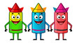 © Mohammed - Happy Crayon Characters Vibrant Retro Cartoon Illustration