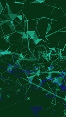 Wall Mural - animation of network of connections floating on green background