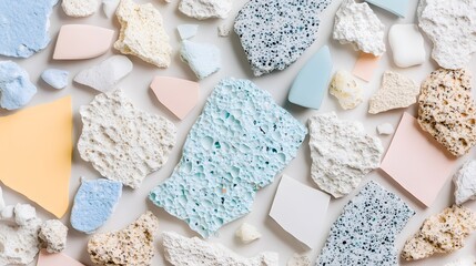 Wall Mural - Pastel Colored Stone Fragments Abstract Background