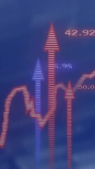 Wall Mural - animation of arrows and financial data processing