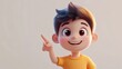 © kirania - A cartoon boy points with a joyful expression.