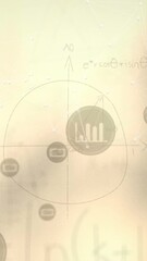 Wall Mural - animation of network of connections with icons over blurred background