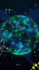 Wall Mural - animation of dna strand spinning and molecules over globe and world map