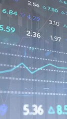 Wall Mural - animation of financial data processing over diverse business people in office