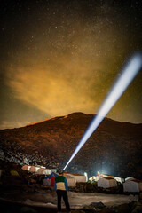 Wall Mural - aurora borealis in the mountains