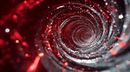 Canvas Print - abstract red vortex tunnel background with light and motion, a futuristic technology design element 