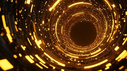 Wall Mural - a mesmerizing journey through a futuristic tunnel of glowing lights, creating a captivating abstract