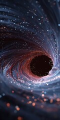 Wall Mural - abstract vortex of space, a black hole swallowing light and energy, a cosmic swirl of galaxy and uni