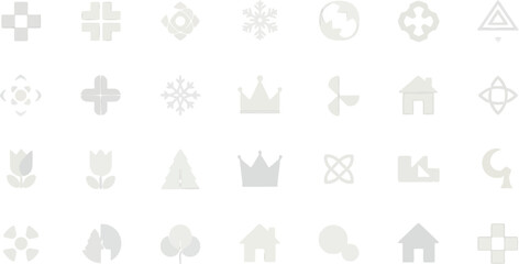 Vector art of vector illustration of a variety of minimal and simple icons for user interface design and decoration with a modern and clean style for web and app