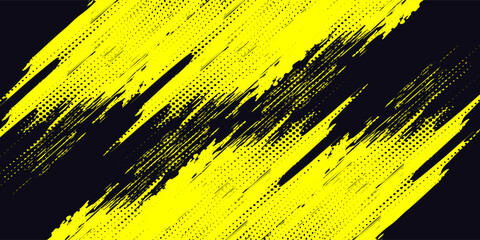 Wall Mural - Halftone dots gradient grunge texture background blue and black color pattern. Dot pop art comic sport style vector illustration. grunge vector dots